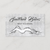 体スカルプト美しいロゴマッサージシルバーホワイト 名刺 (正面)