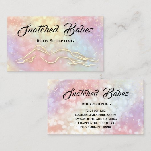 体スカルプト美しいロゴマッサージスパウェルネス 名刺 (正面/裏面)