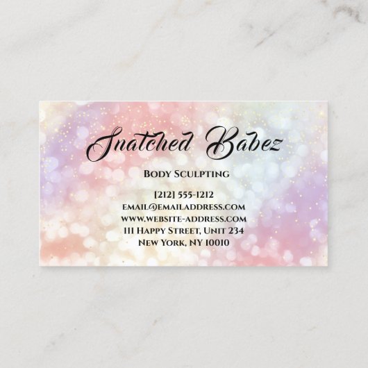 体スカルプト美しいロゴマッサージスパウェルネス 名刺 (裏面)