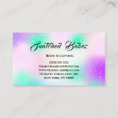 体スカルプト美しいロゴマッサージスパピンクパープル 名刺 (裏面)