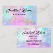 体スカルプト美しいロゴマッサージスパブルーピンク 名刺 (正面/裏面)