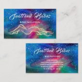 体スカルプト美しいロゴマッサージスパBlu金ゴールド 名刺 (正面/裏面)