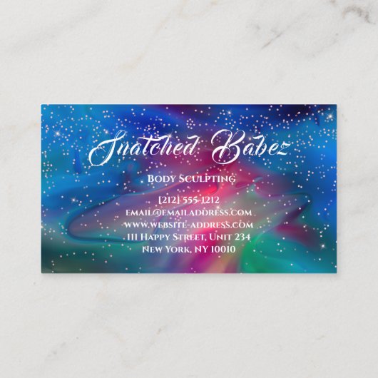 体スカルプト美しいロゴマッサージスパBlu金ゴールド 名刺 (裏面)