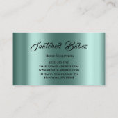 体スカルプト美しいロゴマッサージティール(緑がかった色)緑 名刺 (裏面)