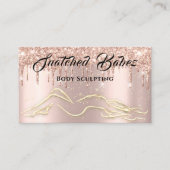 体スカルプト美しいロゴマッサージドリップバラ金ゴールド 名刺 (正面)