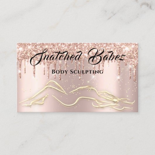 体スカルプト美しいロゴマッサージドリップバラ金ゴールド 名刺 (正面)