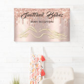 体スカルプト美しいロゴマッサージドリップバラ金ゴールド 横断幕 (インサイチュ)