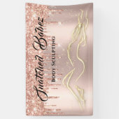 体スカルプト美しいロゴマッサージドリップバラ金ゴールド 横断幕 (縦)