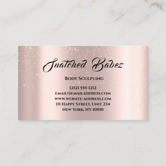 体スカルプト美しいロゴマッサージバラ紙吹雪 名刺 (裏面)