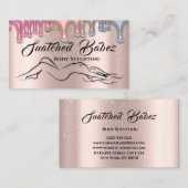 体スカルプト美しいロゴマッサージピンクドリップスバラ 名刺 (正面/裏面)