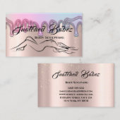 体スカルプト美しいロゴマッサージピンクドリップ 名刺 (正面/裏面)