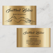 体スカルプト美しいロゴマッサージホメイ金ゴールド 名刺 (正面/裏面)