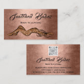 体スカルプト美しいロゴマッサージQEコードブラウン 名刺 (正面/裏面)