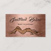 体スカルプト美しいロゴマッサージQEコードブラウン 名刺 (正面)