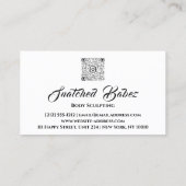 体スカルプト美しいロゴマッサージQRCODEバラ 名刺 (裏面)