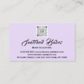 体スカルプト美しいロゴマッサージQRCODEパープル 名刺 (裏面)