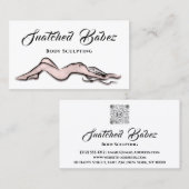 体スカルプト美しいロゴマッサージQRCODEピンク 名刺 (正面/裏面)