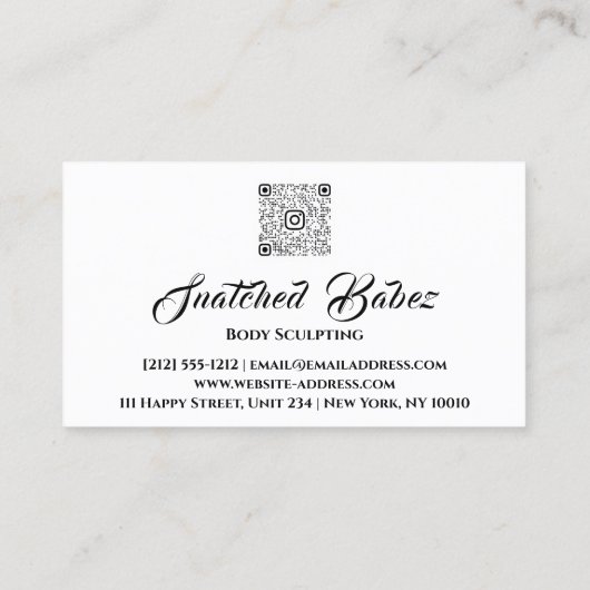 体スカルプト美しいロゴマッサージQRCODEピンク 名刺 (裏面)