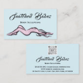 体スカルプト美しいロゴマッサージQRCODEピンク 名刺 (正面/裏面)