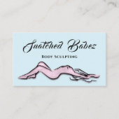 体スカルプト美しいロゴマッサージQRCODEピンク 名刺 (正面)