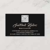 体スカルプト美しいロゴマッサージQRCODEブラック 名刺 (裏面)