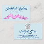 体スカルプト美しいロゴマッサージQRCODE BluePink 名刺 (正面/裏面)