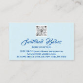 体スカルプト美しいロゴマッサージQRCODE BluePink 名刺 (裏面)