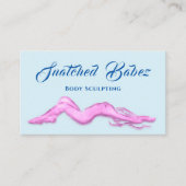 体スカルプト美しいロゴマッサージQRCODE BluePink 名刺 (正面)