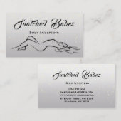 体スカルプト美しいロゴMassagEグレーグラデーション 名刺 (正面/裏面)