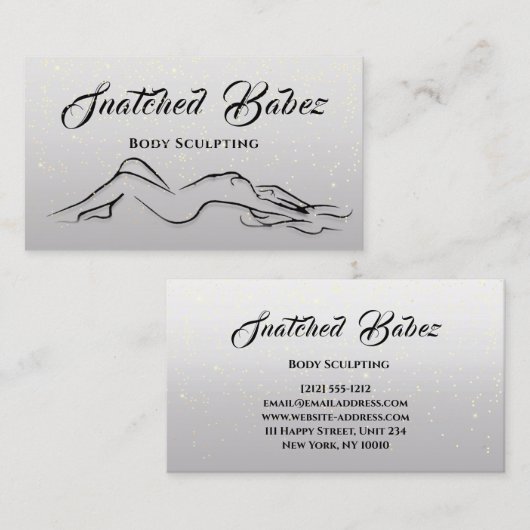 体スカルプト美しいロゴMassagEグレーグラデーション 名刺 (正面/裏面)