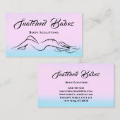 体スカルプト美しいロゴMassagEピンクブルー 名刺 (正面/裏面)