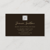 体スカルプトQRコードロゴブラックカスタムモダン 名刺 (裏面)