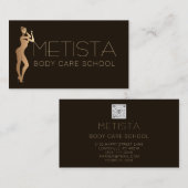 体スカルプトQRコードロゴブラックスキニー 名刺 (正面/裏面)