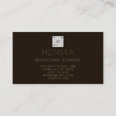 体スカルプトQRコードロゴブラックスキニー 名刺 (裏面)