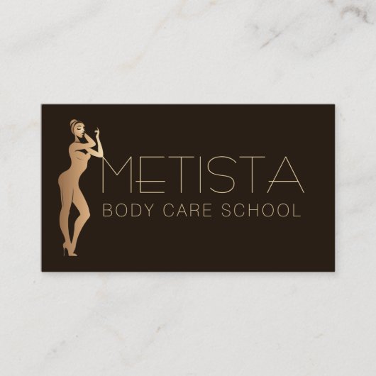 体スカルプトQRコードロゴブラックスキニー 名刺 (正面)