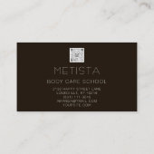 体スカルプトQRコードロゴブラックスキンモダン 名刺 (裏面)