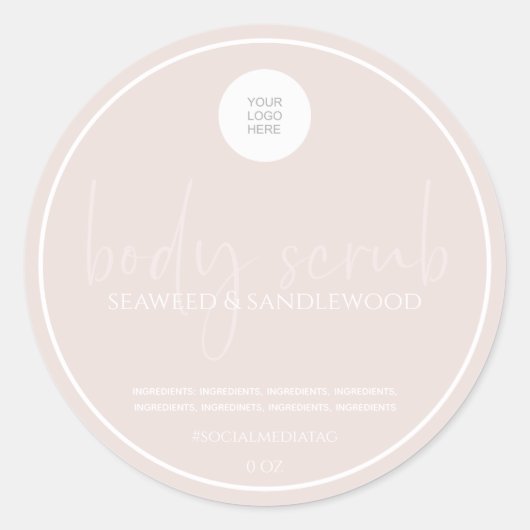 体スクラブラベル ラウンドシール (正面)