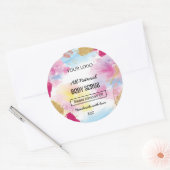 体スクラブ用水彩製品ラベル ラウンドシール (封筒)