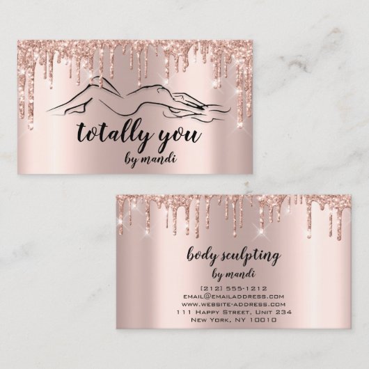 体スクロッティング美しいロゴ完全にあなたを 名刺 (正面/裏面)