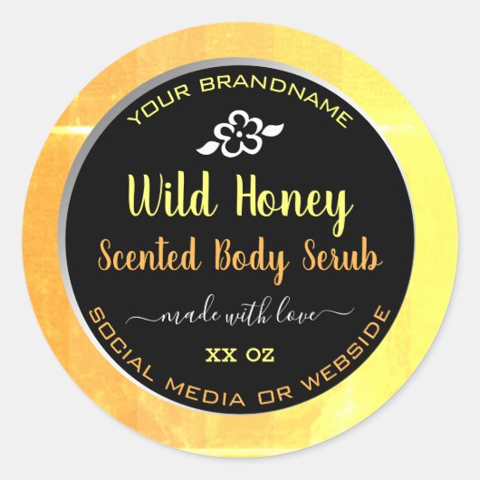 体セラモダンブパッケージラベルオレンジブラック ラウンドシール (正面)