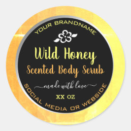 体セラモダンブパッケージラベルオレンジブラック ラウンドシール