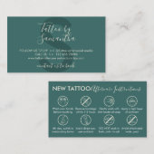 体タトゥーアートアフターケアの指示 名刺 (正面/裏面)