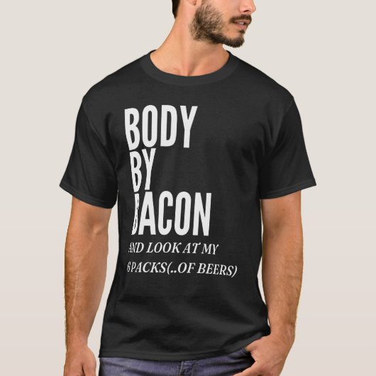 体バイベーコン食べ物ベーコンパパ焼き Tシャツ (正面)