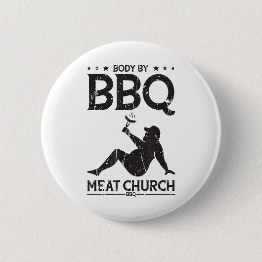 体バイBbqミートチャーチBbq - Bbq熱意_1 缶バッジ (正面)