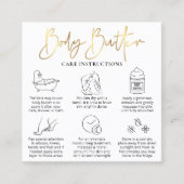 体バターアプリケーションガイドホワイト&金ゴールドロゴ スクエア名刺 (正面)