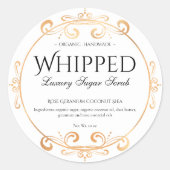 体バタースクラブ豪華な光沢のある金箔スワール ラウンドシール (正面)