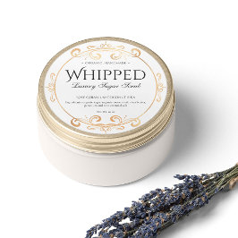 体バタースクラブ豪華な光沢のある金箔スワール ラウンドシール