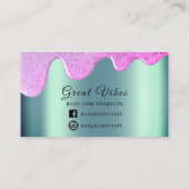 体バタードリップス製品包装ピンクソーシャル 名刺 (裏面)