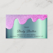 体バタードリップス製品包装ピンクソーシャル 名刺 (正面)