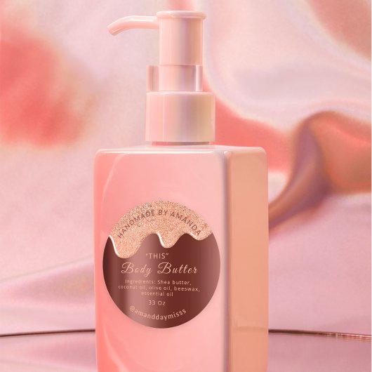 体バタードリップ製品包装バラブラウン ラウンドシール